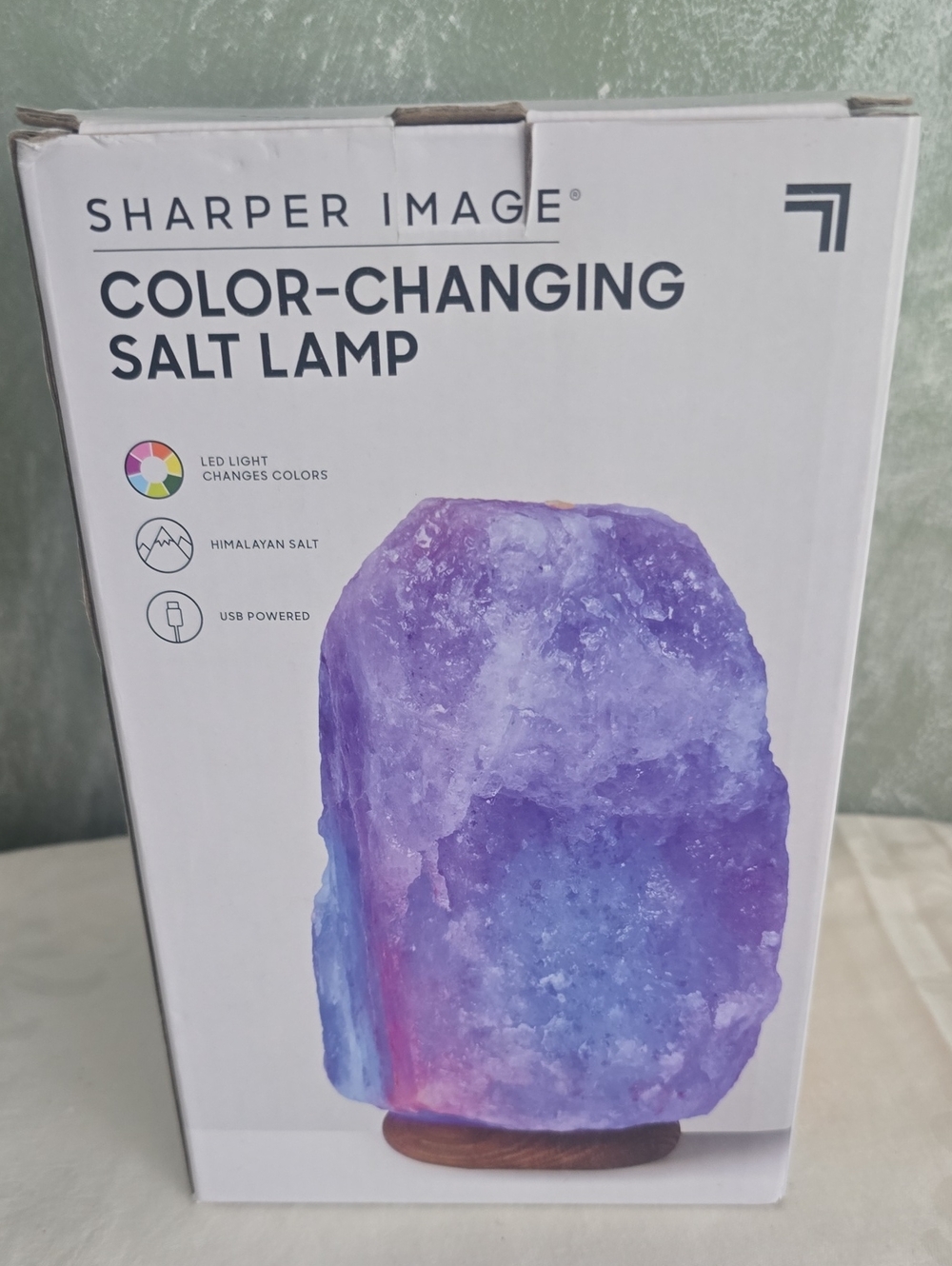 Sharper Image LED Color-Changing Himalayan Salt Lamp USB Powered New